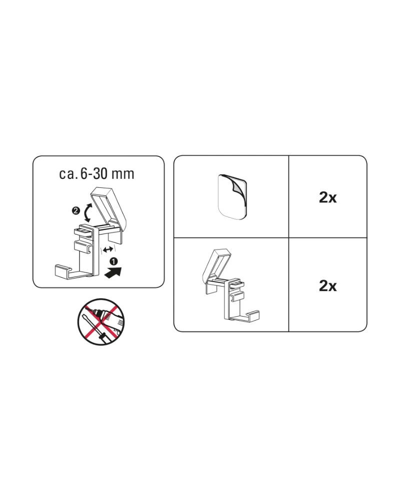 Uglavni nosač žaluzine, PVC, bijela - Slika 4