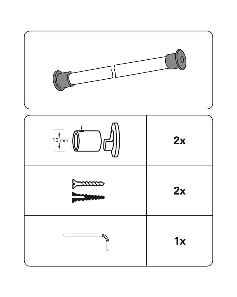 Zidno ležište za karnišu, promjera 16 mm, mesing antik - Slika 3