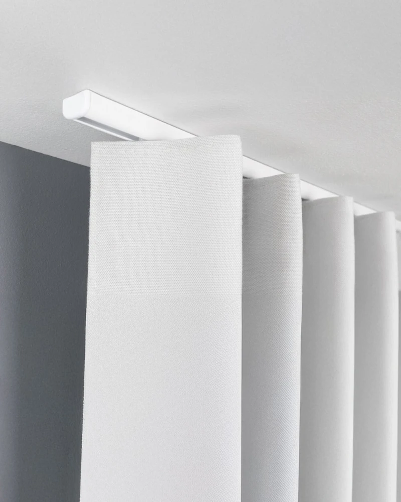 Vodilica za zavjese po mjeri, jednokanalna aluminijska, standard, bijela - Slika 2