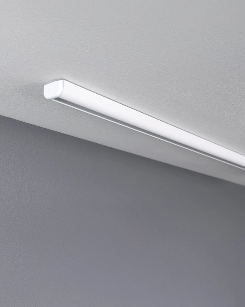 Vodilica za zavjese po mjeri, jednokanalna aluminijska, standard, bijela